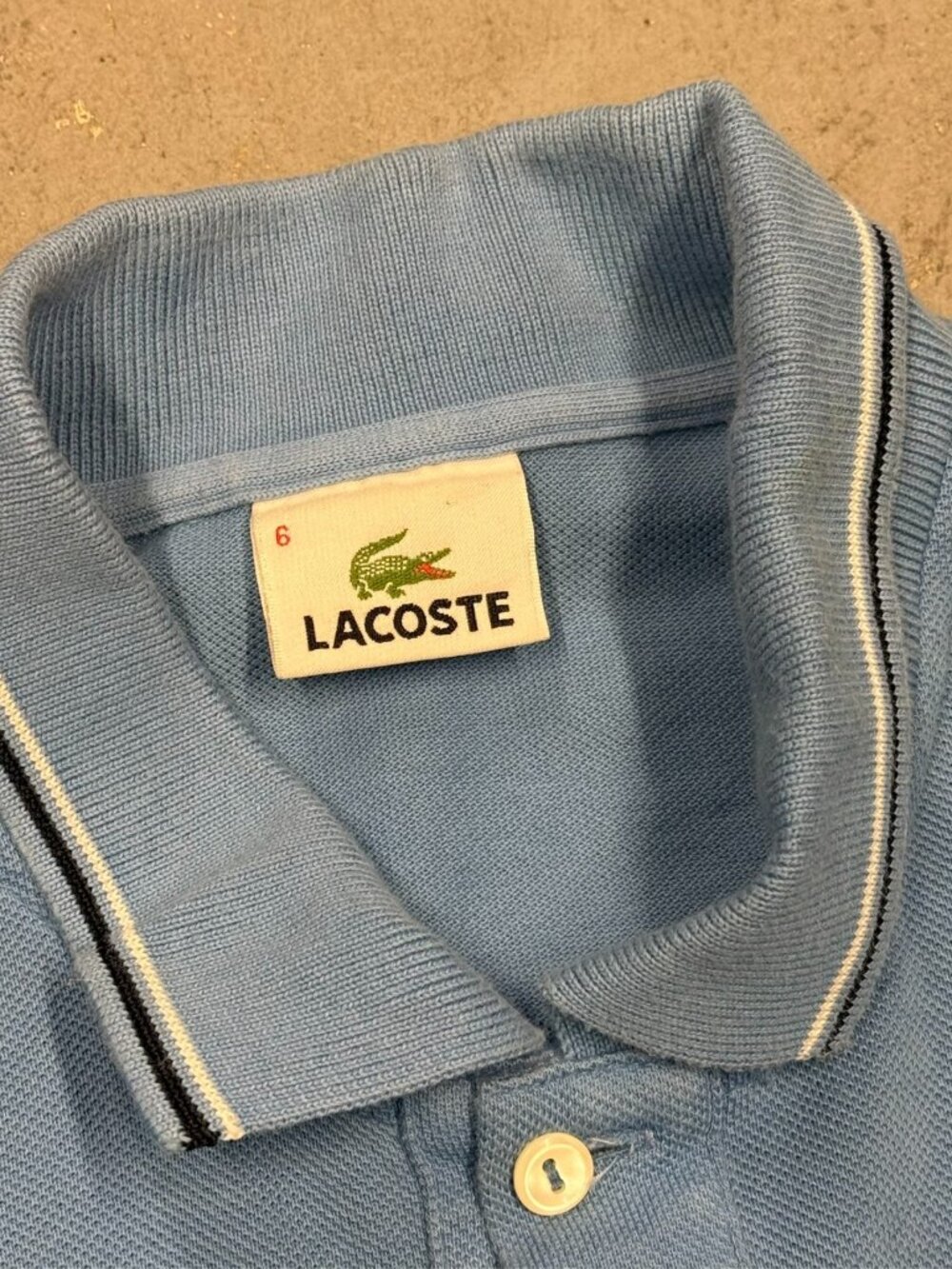 Lacoste Polo Shirt Pique Cotton Short Sleeve Blue Large - Picture 4 of 7